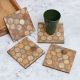 Modern Brown & Grey Wooden Coasters - Pack of 4